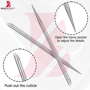 Removedor y Empujador de Cutículas de Acero Inoxidable al por Mayor, Raspador de Piel Muerta, Herramienta Limpiadora de Uñas de Doble Punta para Manicura y Pedicura - Product Image 5