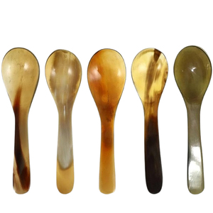 Cuchara para servir ensalada Horn, juego de cubiertos artesanales de la India, el mejor diseño, juegos de cubiertos de acero espejado - Product Image 4