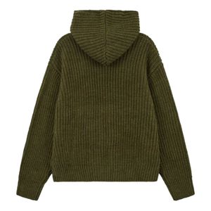 Heavy Rib Knitted <b>Zip</b> Through Hoodie Khaki Premium <b>Zip</b>-Up Hoodie for Men Heavy Knit Full <b>Zip</b> <b>Hooded</b> Sweatshirt Casual Wear - Product Image 2