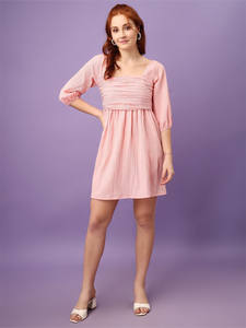 Vestidos Elegantes para Mujer, Nuevas Llegadas, Cuello en V, Estampado Floral, Manga Media, Midi, Cruzado, Plisado, con Botones, Georgette, Ecológicos - Product Image 2