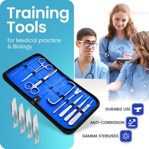 Kit de Disección Avanzado para Laboratorio de Biología, Juego de Disección Anatómica con Bisturí de Acero Inoxidable, Mango y Cuchillas para Uso Médico y Veterinario - Product Image 3