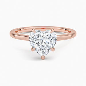 Anillo de Compromiso Solitario con Moissanita de Corte Corazón de 2 Quilates y Halo Oculto - Product Image 5