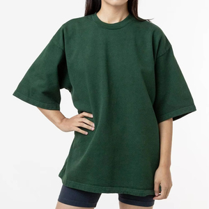 Nuevo producto, camiseta de alta calidad con hombros caídos para mujer, estilo oversized, lisa, personalizable, precio económico, camiseta para mujer, OEM, precio al por mayor - Product Image 3