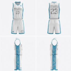 ชุดบาสเก็ตบอลทีมแบบกำหนดเอง เสื้อซ้อมระบายอากาศ กางเกงขาสั้นแห้งเร็ว พิมพ์ลายแบบซับลิเมชั่น ไซส์ใหญ่พิเศษ MALUZA INDUSTRIES Pro - Product Image 6