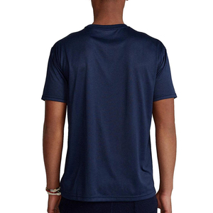 Camiseta de Algodón Azul Marino para Hombre, Manga Corta, Cuello Redondo, Corte Regular, Color Sólido, Estilo Informal, Tejido Jersey - Product Image 3