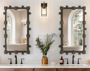 Espejo de pared de metal estilo industrial con marco de hierro para salas de estar tipo loft, cocinas o pasillos urbanos de proveedor indio - Product Image 4