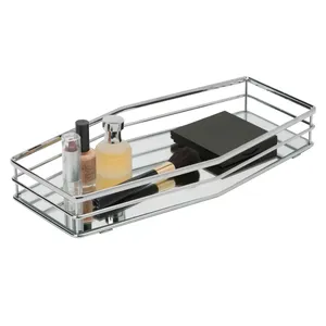Plateau de service élégant en aluminium fait main avec corde pour fruits et desserts - Style campagnard français moderne, multifonctionnel pour les dîners de Noël - Product Image 1