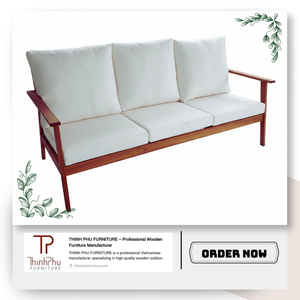 Monaco Sofa 3 seater <b>bench</b> Eco-friendly Outdoor Furniture Garden Acacia Wood Sofa <b>Set</b> Cushions Foldable for Hotels Villas - Product Image 4