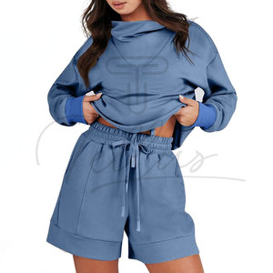 Women Two Piece <b>Set</b> Sweat Tracksuits High Quality Winter Season Casual Sweat Short and Hoodie <b>Set</b> Sweat Tracksuits for Women - Product Image 4