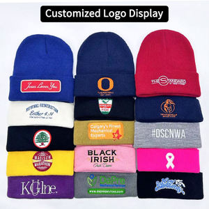 Custom Logo Knitted <b>Beanie</b> 60 Colors Winter Skull Cap Thick Cuffed Knit <b>Hat</b> for <b>Men</b> Women - Product Image 3