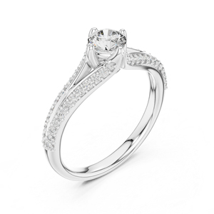 Anillo de Oro Rosa de 14K con Diamante Cultivado en Laboratorio para Mujer |   Ropa de Fiesta |   Diamante Cultivado Nuevo - Product Image 4