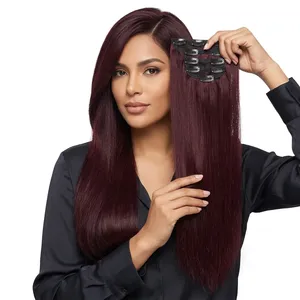 Cabello Humano 100% Remy en Trama, Liso, Rojizo, con Textura de Onda Natural - Product Image 6