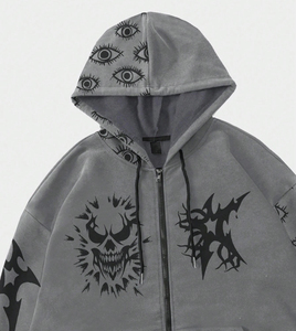 High Quality Custom Summer Heavyweight Cotton Fleece Oversized Fit Pullover Hoodie with Silk Screen Printing Pattern Streetwear - Product Image 5
