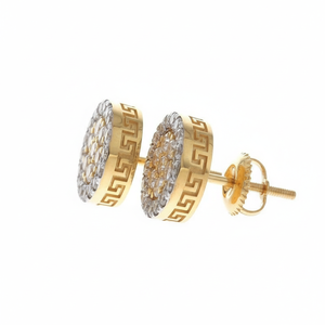 Pendientes de Diamantes Naturales de Corte Redondo de 1 Quilate, Oro Amarillo de 10k, Joyería Fina para Mujer - Product Image 3