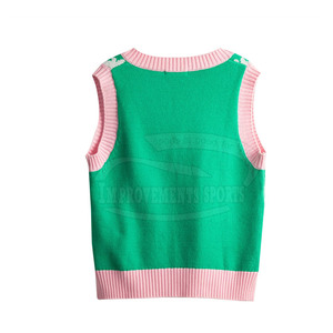 Vêtements de mode grande taille femmes recadrée tricoté gilet Offre Spéciale imprimé femmes recadrée tricoté gilet - Product Image 2