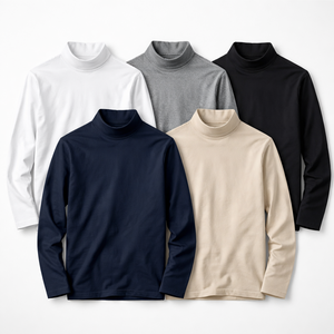 Wholesale Custom <b>Men's</b> Mock <b>Turtle</b> <b>Neck</b> Shirts 100% Cotton - OEM Factory Direct Supplier - Product Image 5