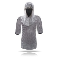 Gilet de Guerrier Médiéval en Mailles Métalliques – Armure Historique Faite à la Main pour Reconstitutions, Cosplay et Collection de Costumes de Guerrier