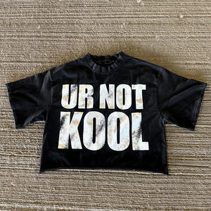 T-shirt Homme Oversize en Coton Imprimé Luxe Streetwear Graphique Lourd Personnalisé avec Logo - Product Image 1