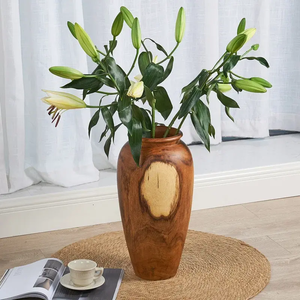 แจกันไม้มะม่วงธรรมชาติ 100% งานแฮนด์เมด ดีไซน์คลาสสิก น้ำหนักเบา ตกแต่งบ้านสวยงาม รับผลิตตามสั่ง ขายส่ง - Product Image 6