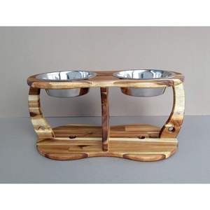 Durable Natural Wood <b>Dog</b> <b>Bowl</b> for Food Serving Promotional Pet Product - Product Image 2