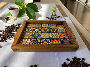 Plateau de service en bois en gros Plateau de service imprimé en émail de la meilleure qualité Taille personnalisée de Falak World Export - Product Image 5