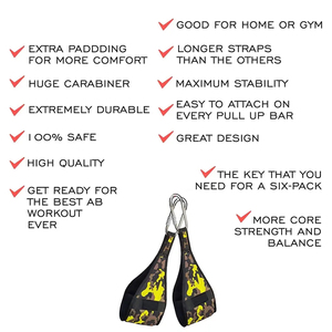 Correas Abdominales Reforzadas de Fábrica con Ganchos de Acero, Soporte Ajustable para Gimnasio, Core, Fitness, Levantamiento de Pesas - Product Image 6