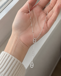 Collier Pendentif Géométrique en Acier Inoxydable avec Zircon, Chaîne Fine en Y, Bijou Minimaliste Doré ou Argenté pour Femme, Idéal Cadeau - Product Image 1