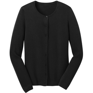 Men's Black Solid Color O-Neck <b>Cardigan</b> Full Sleeve Button Closure Autumn Wear Standard <b>Thickness</b> Regular Sleeve Style - Product Image 1