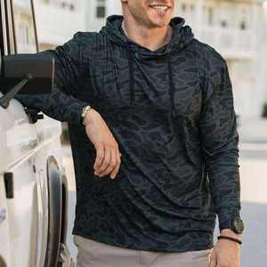 Sudadera con Capucha de Manga Larga con Camuflaje para Hombre, Protección Solar UPF 50, Secado Rápido, Camisa de Pesca de Alto Rendimiento - Product Image 3