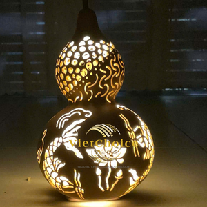 งานฝีมือรักษ์โลก ขวดแกะสลัก DIY ของที่ระลึก ของขวัญธุรกิจที่ทนทาน ขนาดและรูปทรงตามสั่ง โคมไฟจากน้ำเต้าแห้งธรรมชาติ ออร์แกนิค - Product Image 5