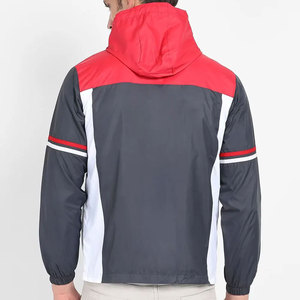 Veste de randonnée coupe-vent pour homme, à blocs de couleur, avec capuche et fermeture éclair, style sportif, pour l'automne, en polyester - Product Image 2