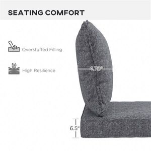 Cuscino Quadrato per Sedia da Esterno Lineno con Imbottitura in Memory Foam, Morbido Materiale in Lino per Uso in Giardino - Product Image 4