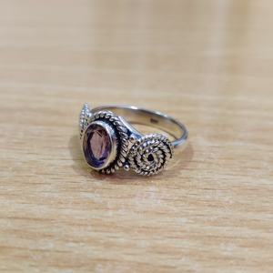 Anillo de piedras preciosas de plata amatista facetada anillo de piedra púrpura mejor anillo de Plata de Ley 925 - Product Image 2