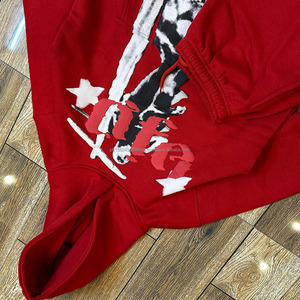 Fabricant de vêtements survêtement survêtements brodés pour hommes pantalons de survêtement et sweat à capuche unisexe ensemble de sweat à capuche avec logo imprimé bouffant personnalisé - Product Image 6