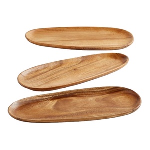 Juego de Platos para Carne de Madera Oscura, Precio al por Mayor, Juego de Platos para Parrilla, Tabla para Servir Carne, Bandeja Rústica de Madera para Aperitivos - Product Image 1