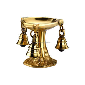 Traditional Brass Diyas for Pooja & Home - Hanging Bell <b>Oil</b> <b>Lamp</b> - Product Image 5