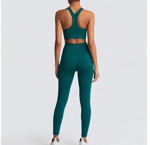 Wholesale Custom <b>Women</b> Seamless Yoga Set High Waist <b>Leggings</b> and Sports Bra Activewear Custom Design and Oem service - Product Image 5