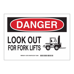 Panneau de signalisation de sécurité pour chariot élévateur Brady Danger - Aluminium imprimé UV pour les zones de travail industrielles - Product Image 2