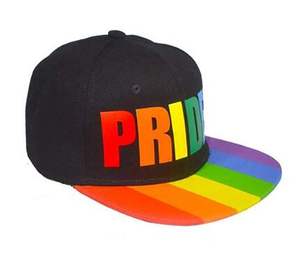 Casquette snapback noire avec inscription Rainbow Pride et visière colorée - Product Image 4