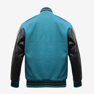 Veste universitaire pour hommes manches en cuir de vachette véritable et laine mélangée Letterman Boys College Varsity Jackets XXS-7XL - Product Image 2