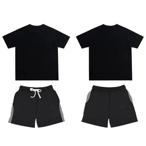 Ensemble décontracté 2 pièces personnalisé pour homme, été, vintage, écologique, polyester/coton, t-shirt et short - Product Image 4