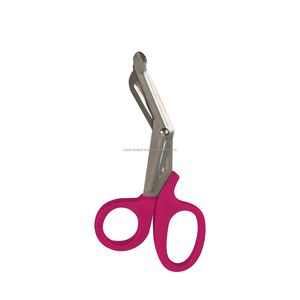 Tijeras de seguridad EMT de punta roma, de acero inoxidable, para vendajes médicos, 7.5 pulgadas, manuales, duraderas, con certificación CE, OEM, ODM, las mejores al por mayor - Product Image 1
