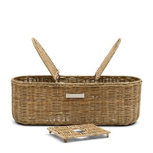 Elegant <b>Large</b> Rectangular Rattan Tissue Box Storage Basket With Lid Handmade Home Organizer - Product Image 3