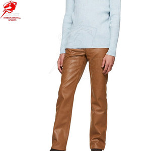 Custom <b>Leather</b> <b>Pants</b> Soft <b>Leather</b> Material Comfortable Waistband Stylish Straight Leg For Fashion Casual And Everyday - Product Image 4