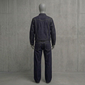 Ensemble veste et pantalon cargo en denim indigo rigide délavé sur mesure OEM, vêtements de travail légers unisexes, ensemble en denim deux pièces - Product Image 4