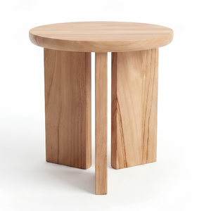 Table basse ronde en teck massif, design moderne, meubles de salon, prix économique direct d'usine - Product Image 4