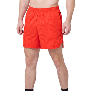 <b>Men's</b> <b>Red</b> Solid Color Quick Dry Running <b>Shorts</b> Elastic Waist Mid Length Casual Style - Product Image 2