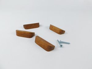 Poignées de meuble contemporaines en bois nordique faites à la main, boutons de meuble lisses en pierre de rivière, poignées minimalistes en galets de bois, poignées d'art pour meubles - Product Image 3