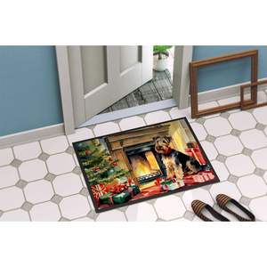 Welsh Terrier Cozy <b>Christmas</b> Doormat Non Slip Washable Low Pile 24H X 36W Indoor Outdoor Entryway <b>Rugs</b> for Front Door - Product Image 4