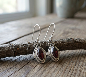 Natural Garnet <b>Dangle</b> <b>Earrings</b> 925 Sterling <b>Silver</b> Rose Gold Yellow Gold Plated Handmade Boho Marquise Gemstone <b>Earrings</b> for Her - Product Image 1